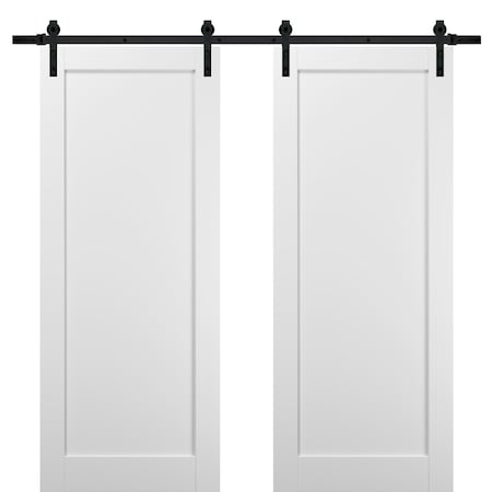 Sartodoors Double Barn Interior Door, 84" x 80", White QUADRO4111DB-WS-84